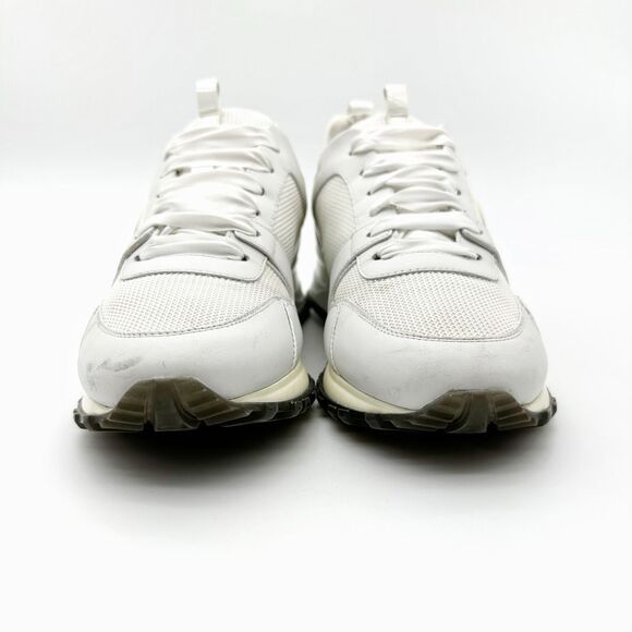 LOUIS VUITTON White Run Away Sneaker White Damier Size 39.5 LV Logo Running Shoe - Picture 6 of 13